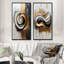 Encre noire et blanche Organic Fusion I - formes abstraites, ensemble de 2 pièces d'art mural-531847725-531847722