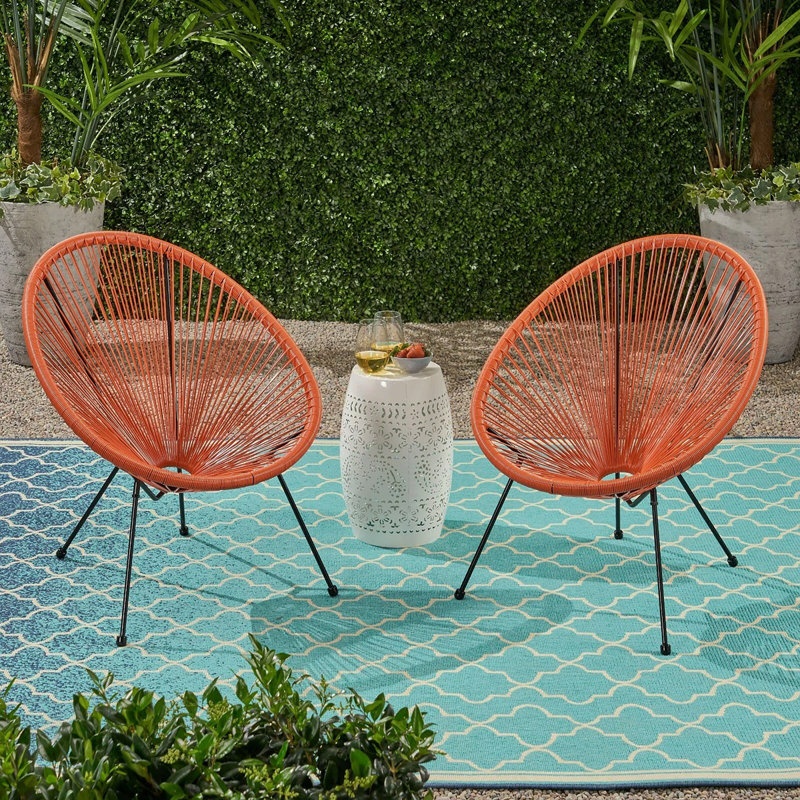 Chaise Anson (ensemble de 2) - Orange, Orange