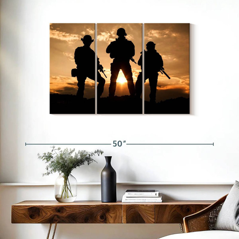 Military Soldiers, 24" H x 38" W