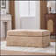 Banc rembourré en chenille avec rangement rabattable-130942306
