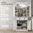 Pantry Cabinet 71" Tall White with Motion Sensor LED Light, Adjustable Shelves &amp; Drawer | Painted MDF | Anti-Tip Kit