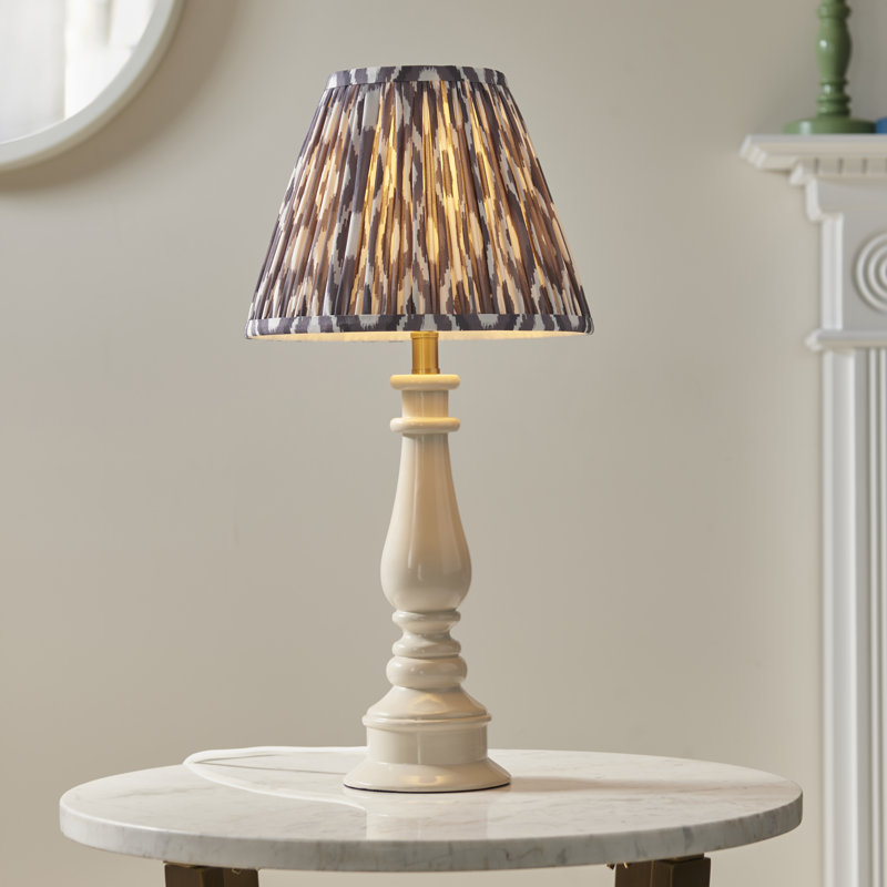 Myrtle Table Lamp, Pearl Grey, 52cm H x 25cm W x 25cm D