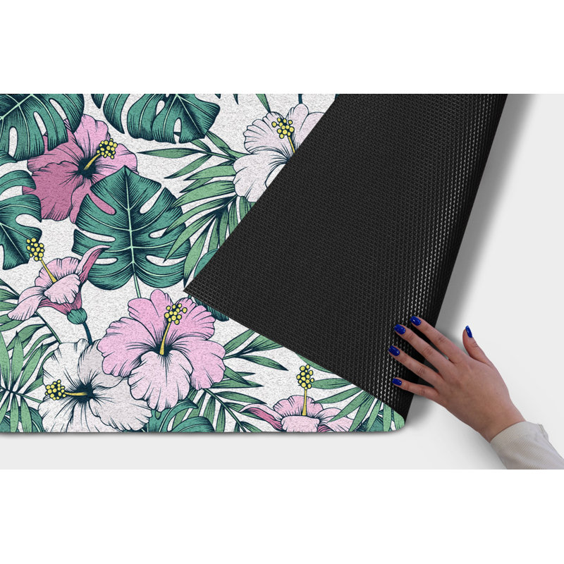 Non-Slip Floral Outdoor Doormat