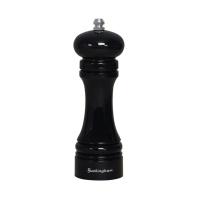 Buckingham Manual Salt Pepper Mill Black Finish ABS Plastic Adjustable Grinder Mechanism