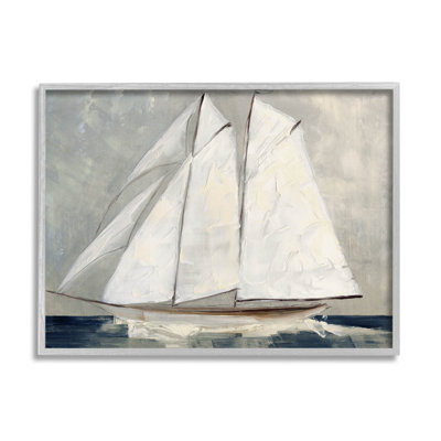Voilier nautique «Dark Ocean Water» par Sally Swatland - peinture sur bois