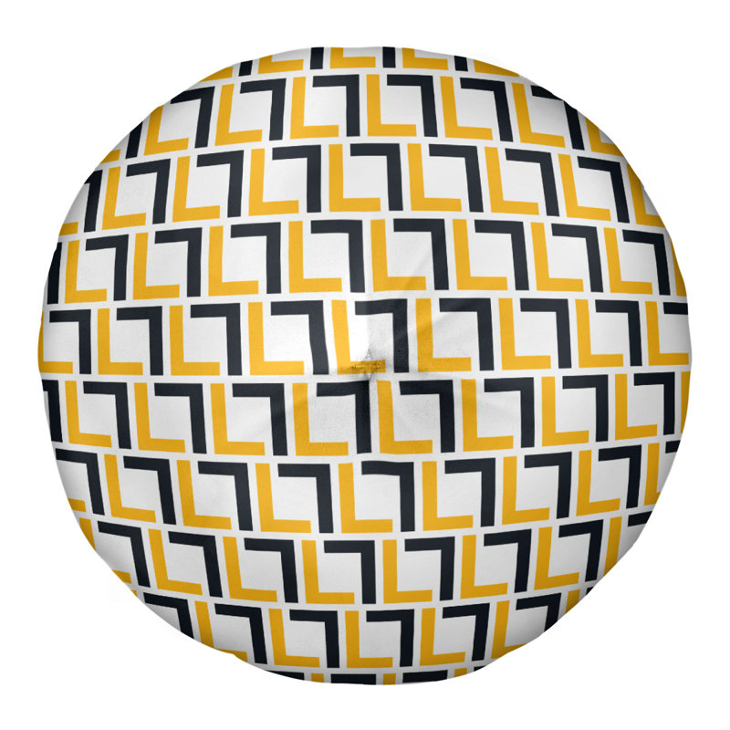 Housse de coussin et insert Pittsburgh, 30'' x 30'', Blanc / Doré / Noir