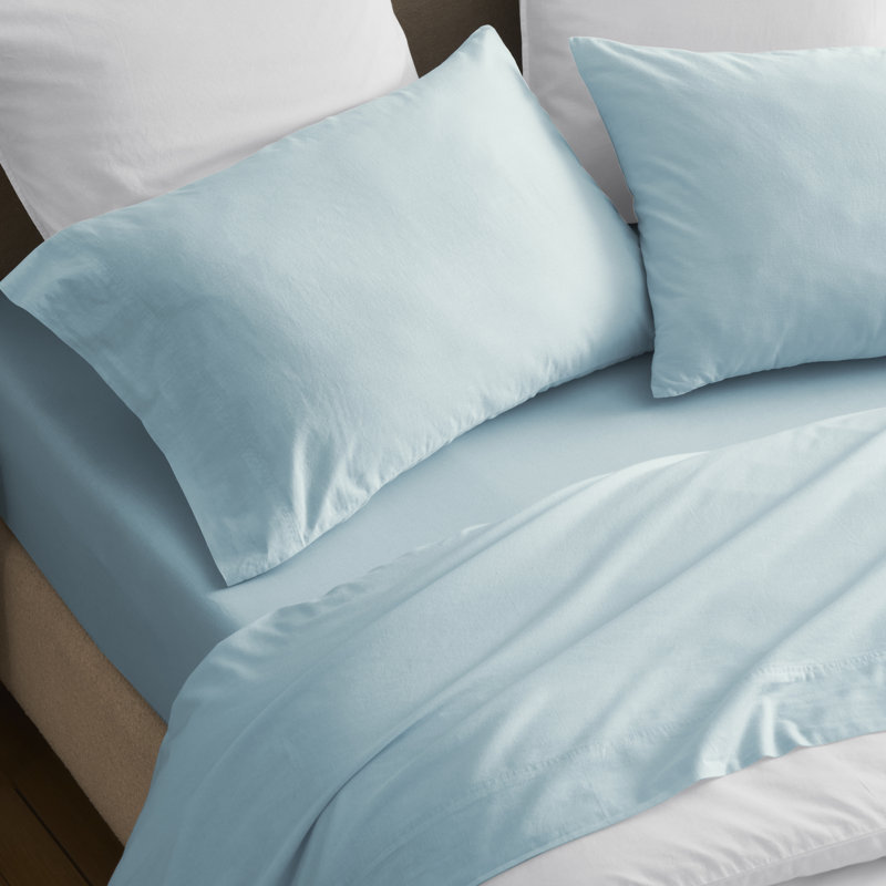 Taies d'oreiller en percale légère 100% coton Carmen, Bleu, Taies d'oreiller très grandes