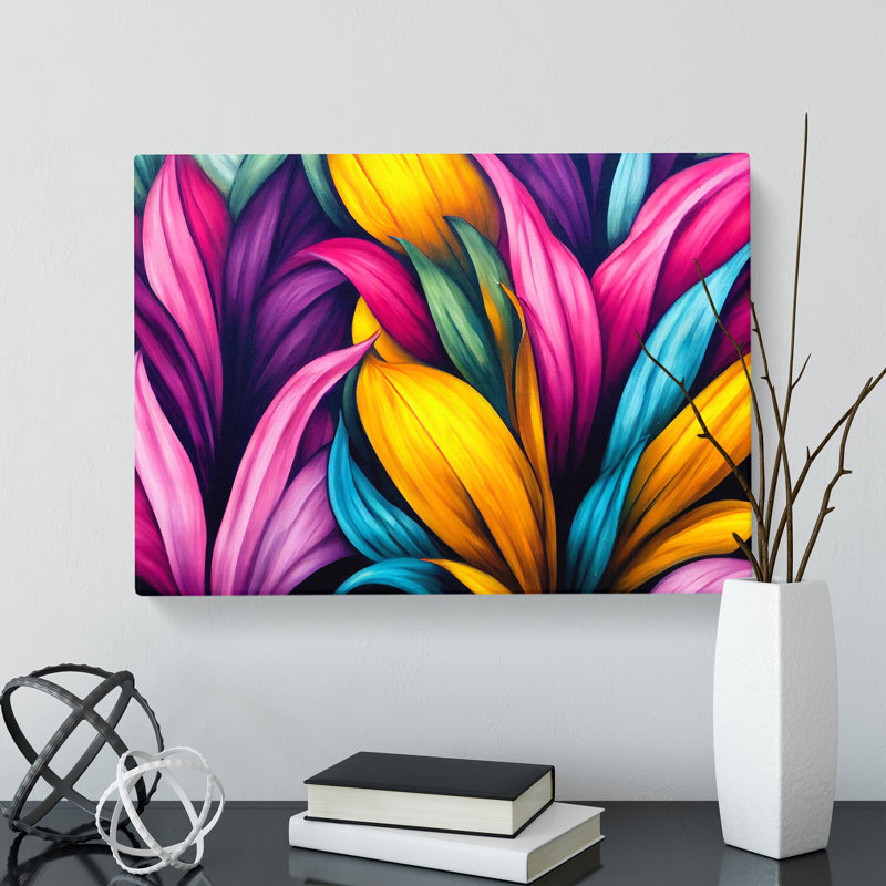 Supreme Modern Flowers - Wrapped Canvas Print, 35cm H x 50cm W x 3cm D