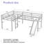 Lit mezzanine simple en L avec glissade et échelle de coin - Lit superposé en pin massif et en panneau de fibres à densité moyenne pour enfants-1593756986