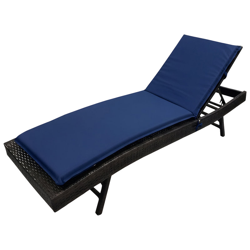 All-Weather Patio Chaise Lounge Cushion With 28D High-Density Foam, Waterproof Fabric, And Washable Cover For Pool And Garden Recliners