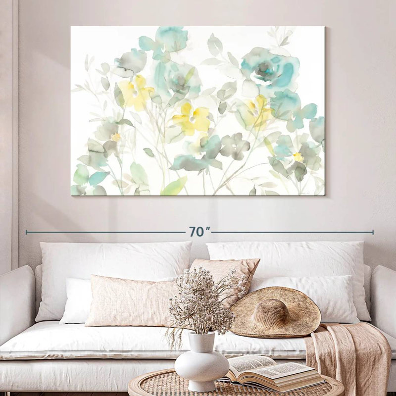 Ombres Avery Aqua Roses, H 34 po x l 51 po