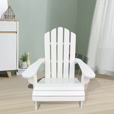 Outdoor Or Indoor Wood Children Adirondack Chair,White