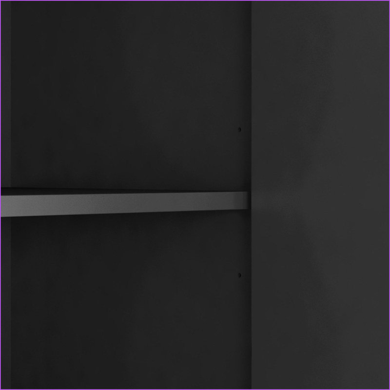 Sideboard, Modern Black Buffet Cabinet with Fluted Panels &amp; Adjustable Shelves | MDF