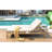 5-Position Adjustable Backrest Double Chaise Lounge with Cushions and Folding Side Trays for 2, Ideal for Poolside and Garden Relaxation-129006298