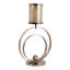Bougeoir ouragan moderne en verre avec petite sphère et base à double anneau-130543048