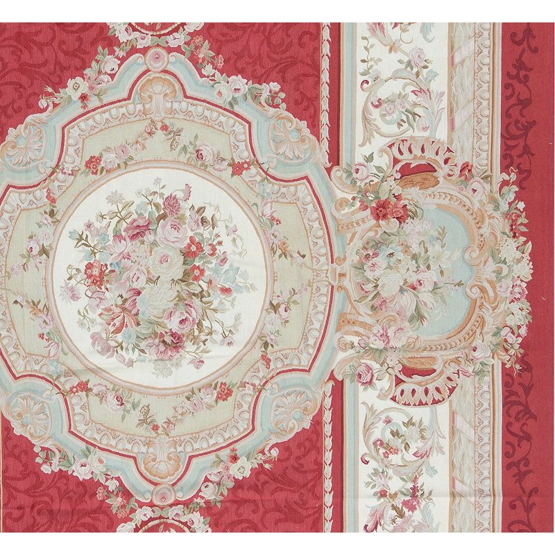 Hand-Knotted High-Quality Red and Beige Area Rug