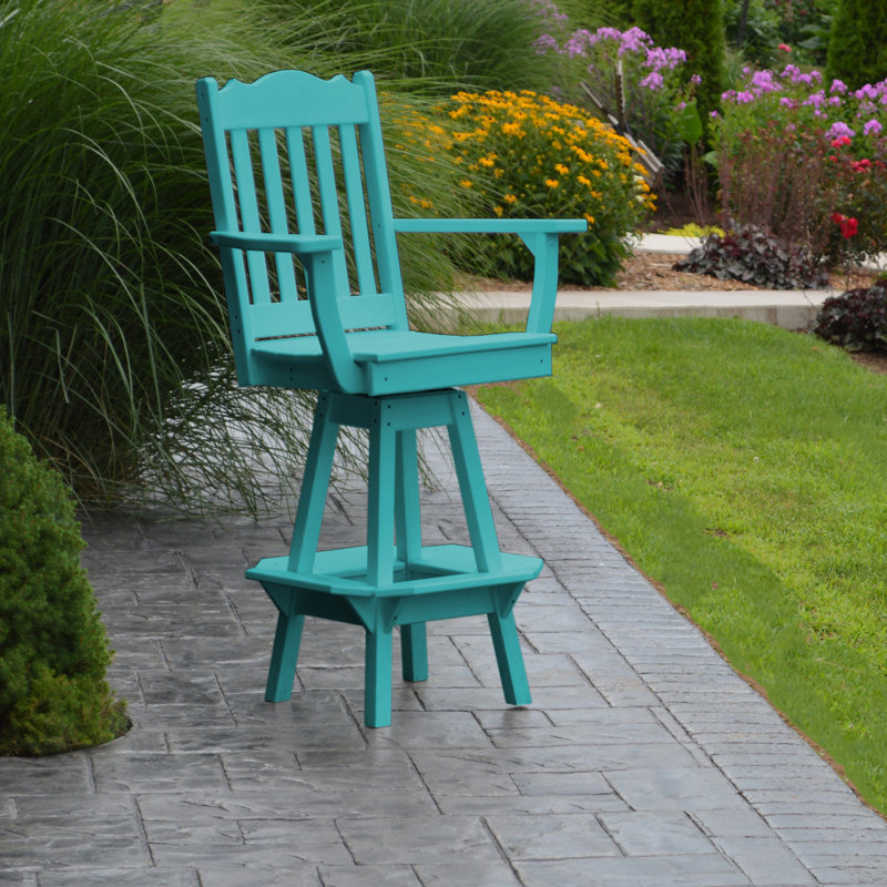 Tabouret de bar rotatif 29 po Nettie, Bleu Aruba