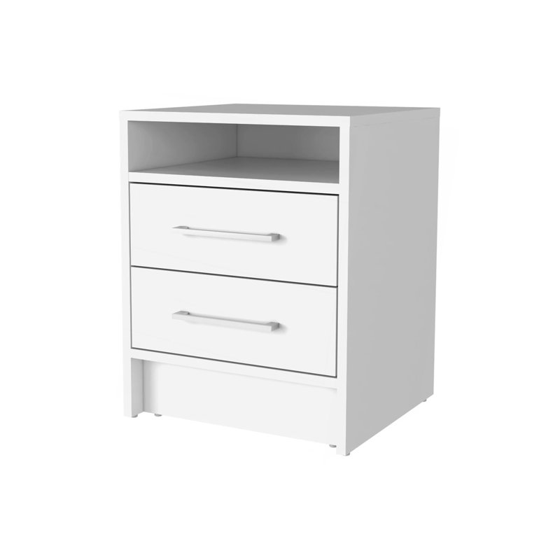2-Drawer Nightstand, White