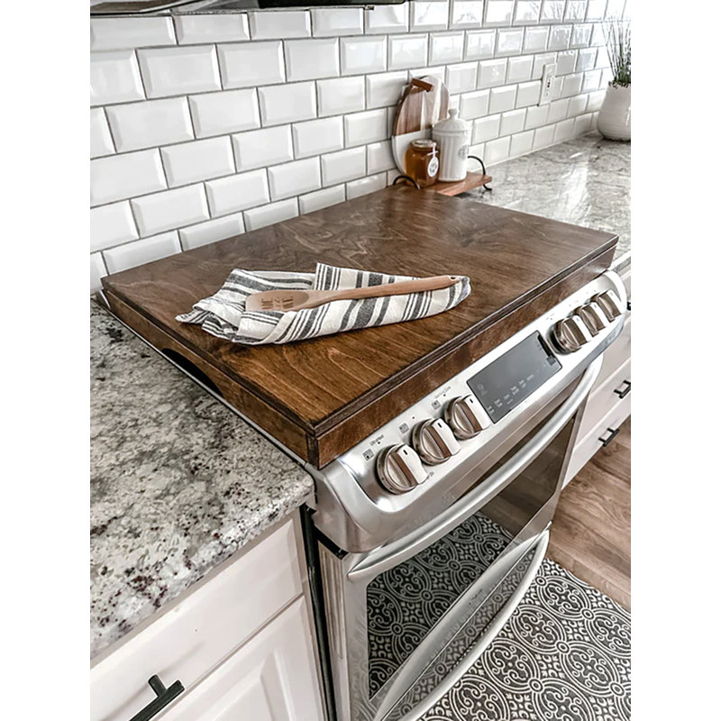 Wood Stove Cover Handmade Noodle Board, Warm Brown