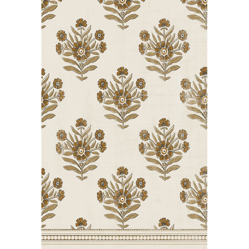 Block Print Blooms I by Victoria Barnes - Wrapped Canvas Print, 91cm H x 61cm W