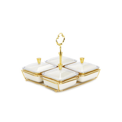 Classic Touch Porcelain Divided Serving Dish
