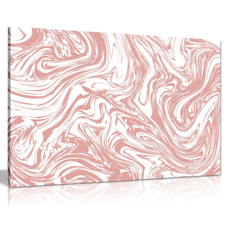Pink Pastel Marble - Wrapped Canvas Print, 31cm H x 46cm W