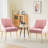 Velvet Upholstered Side Chair  With Gold Legs-1385147598