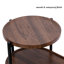 Table d'appoint noyer brun avec plateau de salon moderne et structure en métal stable-592707726