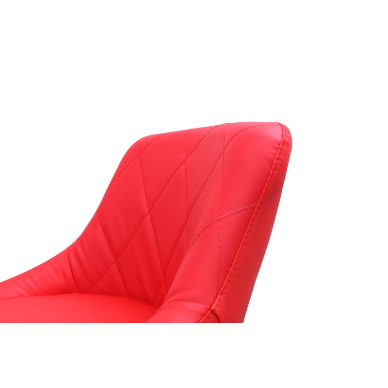 Rieder Swivel Upholstered Adjustable Height Bar Stool, Red
