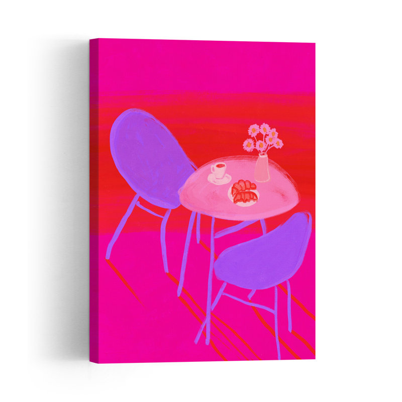 Tableau mural abstrait et coloré représentant une fleur moderne et colorée, inspirée d'un café vibrant. Petit-déjeuner. Affiche murale représentant une fleur.