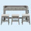 Ensemble de table de salle à manger 4 pièces pour 3 personnes, ensemble de table et chaises de cuisine rétro avec 3 tiroirs de rangement, idéal pour les petits espaces (gris clair)-1231520549-1231520547