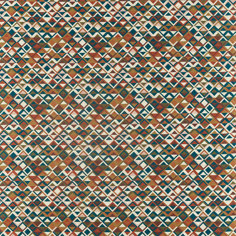 Boka Fabric, Sapphire/Russet/Gold