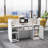 Reception Desk with LED Lights, Counter Table for Checkout, Lobby, Salon, Retail, Store, Clinic, and Office
