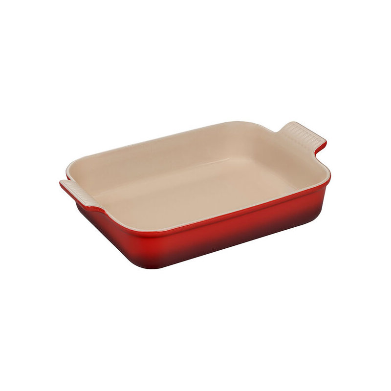 Le Creuset Stoneware Heritage Rectangular Dish, Cerise, 4 qt.