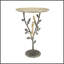 Table d'appoint en métal 16 po x 16 po x 24 po avec plateau rond doré