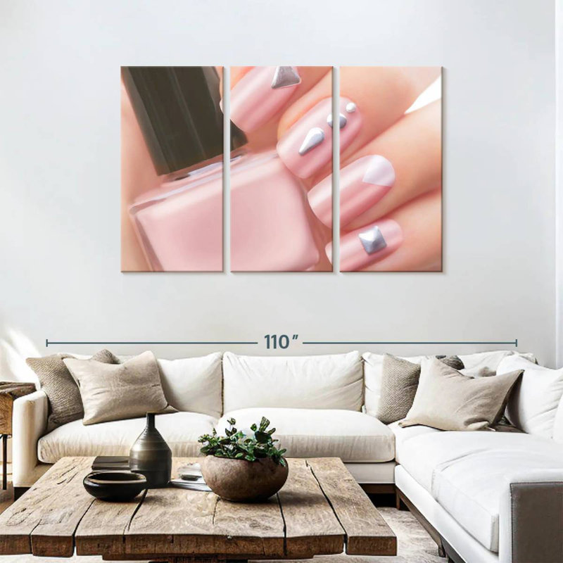  «Pretty Pink Nails», H 48 po x l 74 po