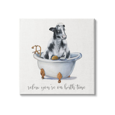 " Relax You're On Bath Time Dairy Cow Tub " by Donna Brooks