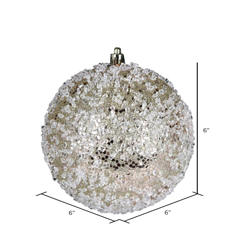 Ornement boule scintillante, H 6 po x l 6 po x P 6 po, Champagne, 4
