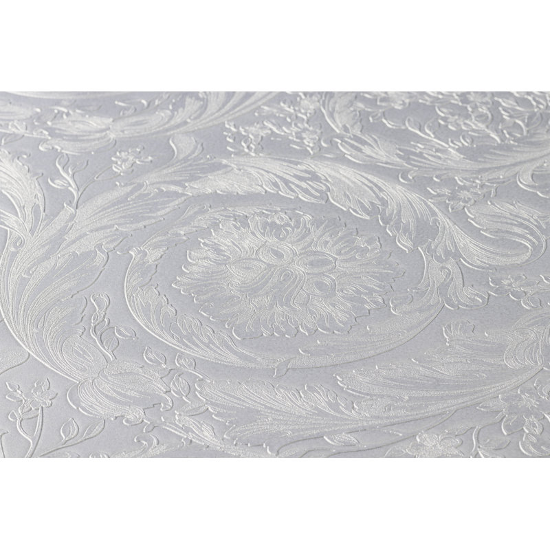 10.05m x 70cm Wallpaper Roll, Grey/Metallic