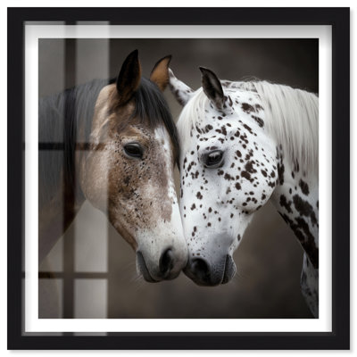 Décoration murale «Horse Love I» par Notoriart, cadre noir, cadre noir, 20 x 20