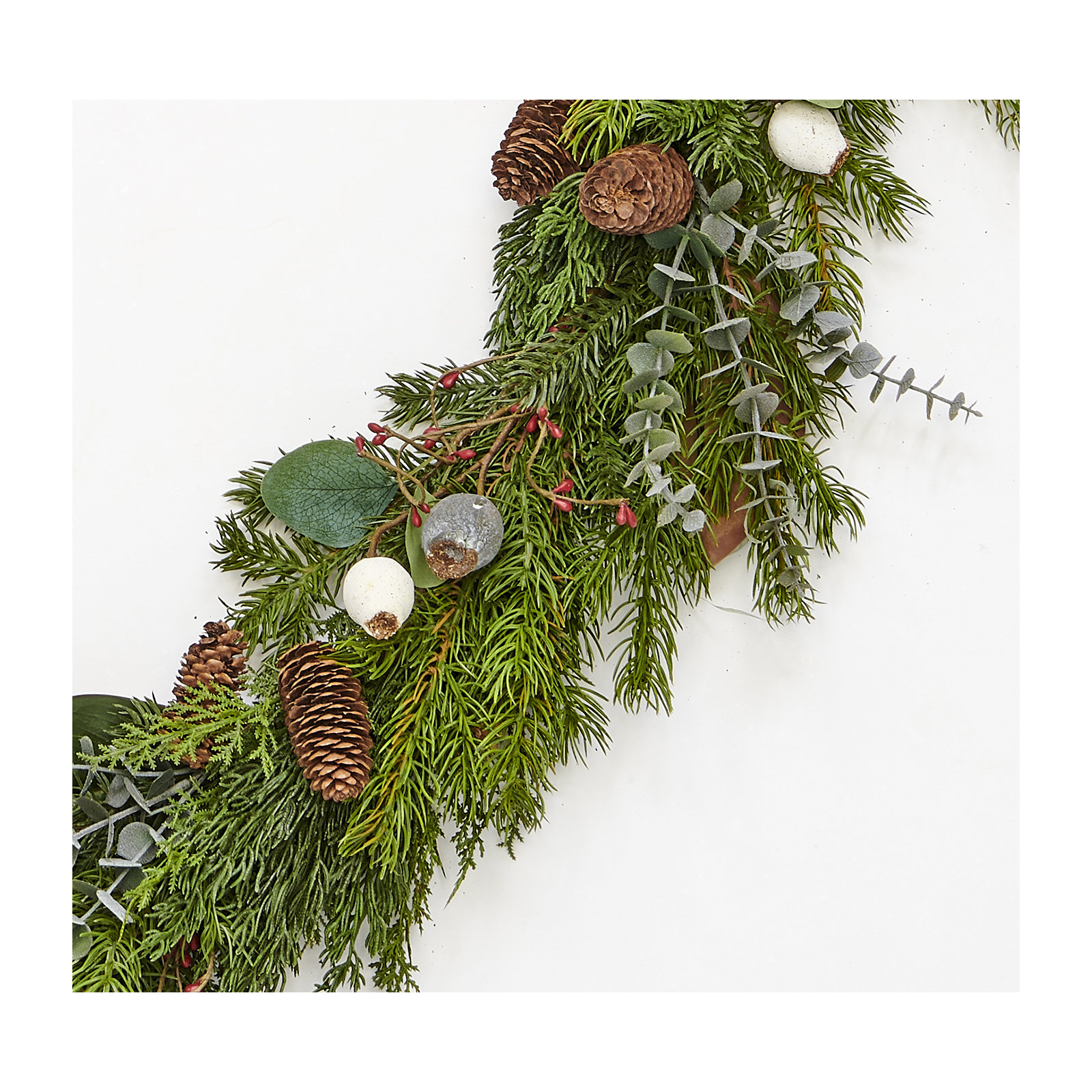 69" Faux Cypress Pinecones & Fig Garland