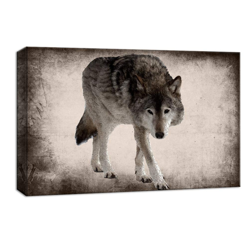 Animals " Hunting Wolf Portrait ", 12" H x 18" W x 1.5" D