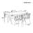 Contemporary Outdoor Set with PE Rattan Chairs and Plastic Wood Table-458293875