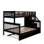 Lit superposé simple avec lit gigogne et rangement élégant pour chambre à coucher simple, couleur, barrière de sécurité-121097398