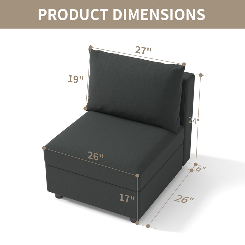 Canapé modulaire rembourré BOX MODULE STO SOFA, Gris foncé