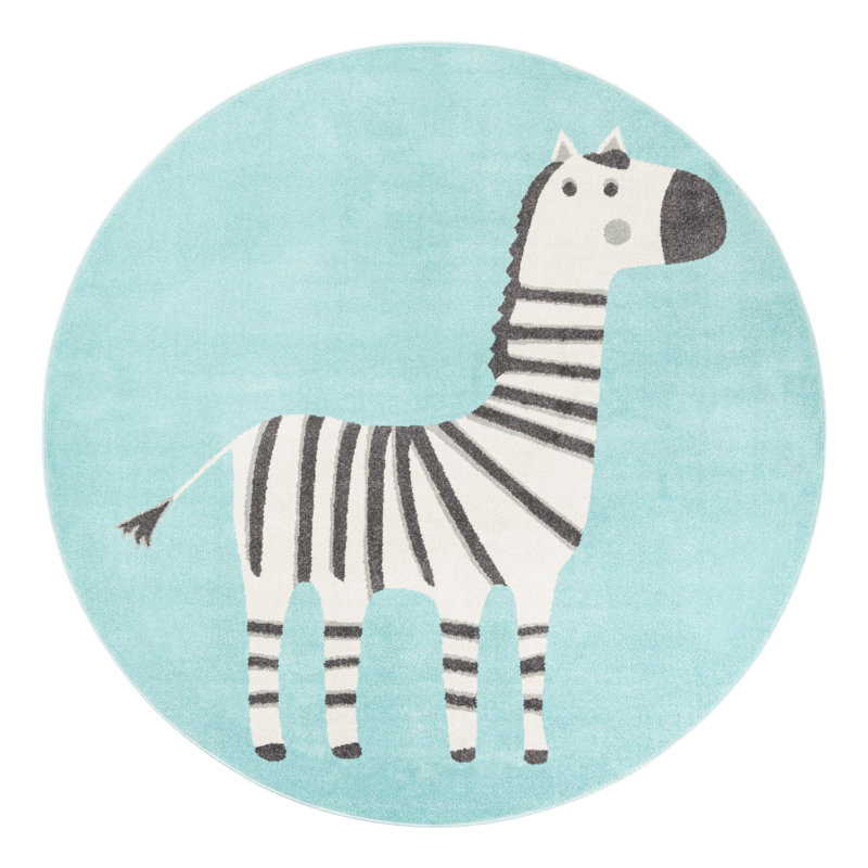 Whimsy Machine Woven Polypropylene Plastic Rug, Round 7'10"