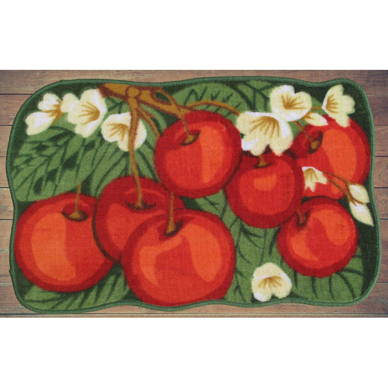 Dawnie Floral Synthetic Non-Skid Kitchen Mat