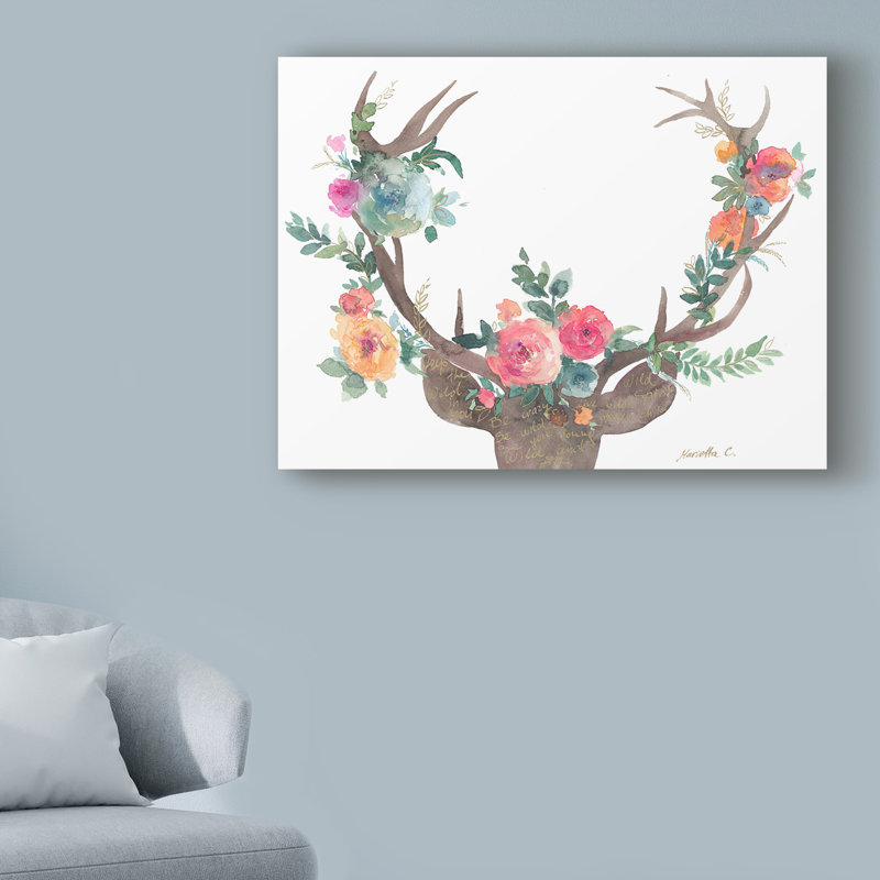 « wild child cerf », art sur toile, H 18 po x l 24 po x P 2 po