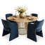 Ensemble de table de salle à manger pour 4 personnes avec table ovale extensible et 4 fauteuils rembourrés en chenille-668566045