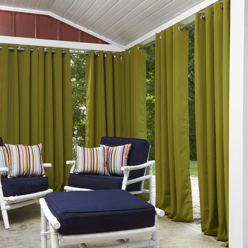 Shipton Outdoor Room Darkening Curtain Single Panel, Kiwi, 52" W x 95" L